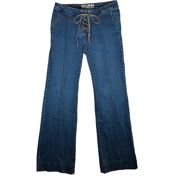 Idyllwind Denim - Idyllwind Miranda Lambert Blue Lace Up Front Flare Jeans Size 10/34 70s Western